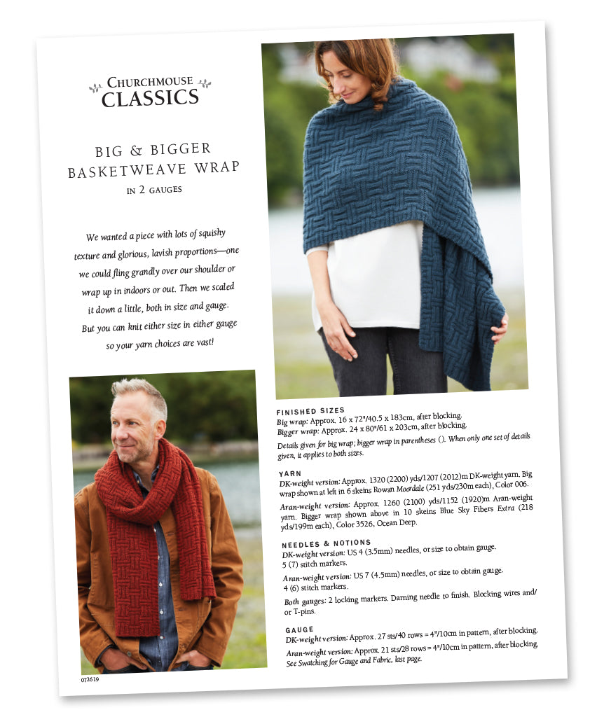 Big & Bigger Basketweave Wrap Pattern