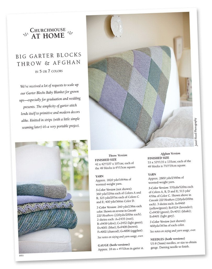 Big Garter Blocks Throw & Afghan (in 5 or 7 colors) Pattern