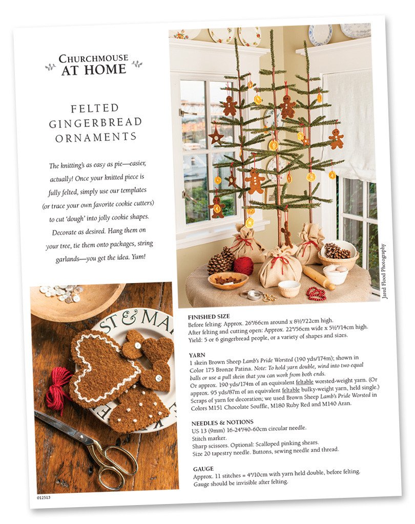 Felted Gingerbread Ornaments Pattern