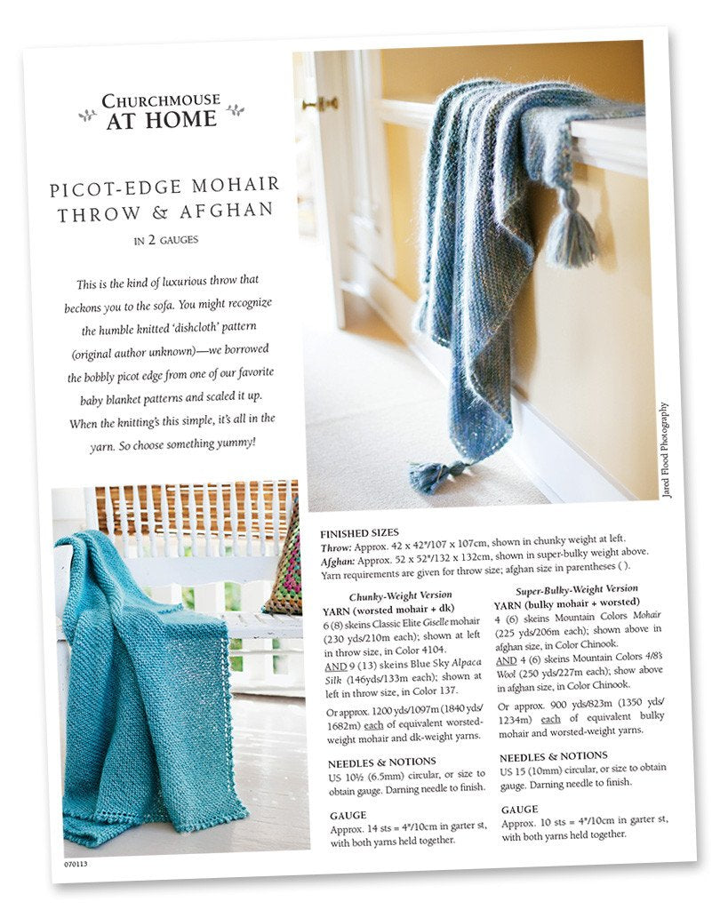 Picot-Edge Mohair Throw (in 2 gauges) Pattern