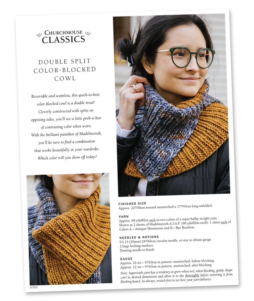 Double Split Color-Blocked Cowl Pattern