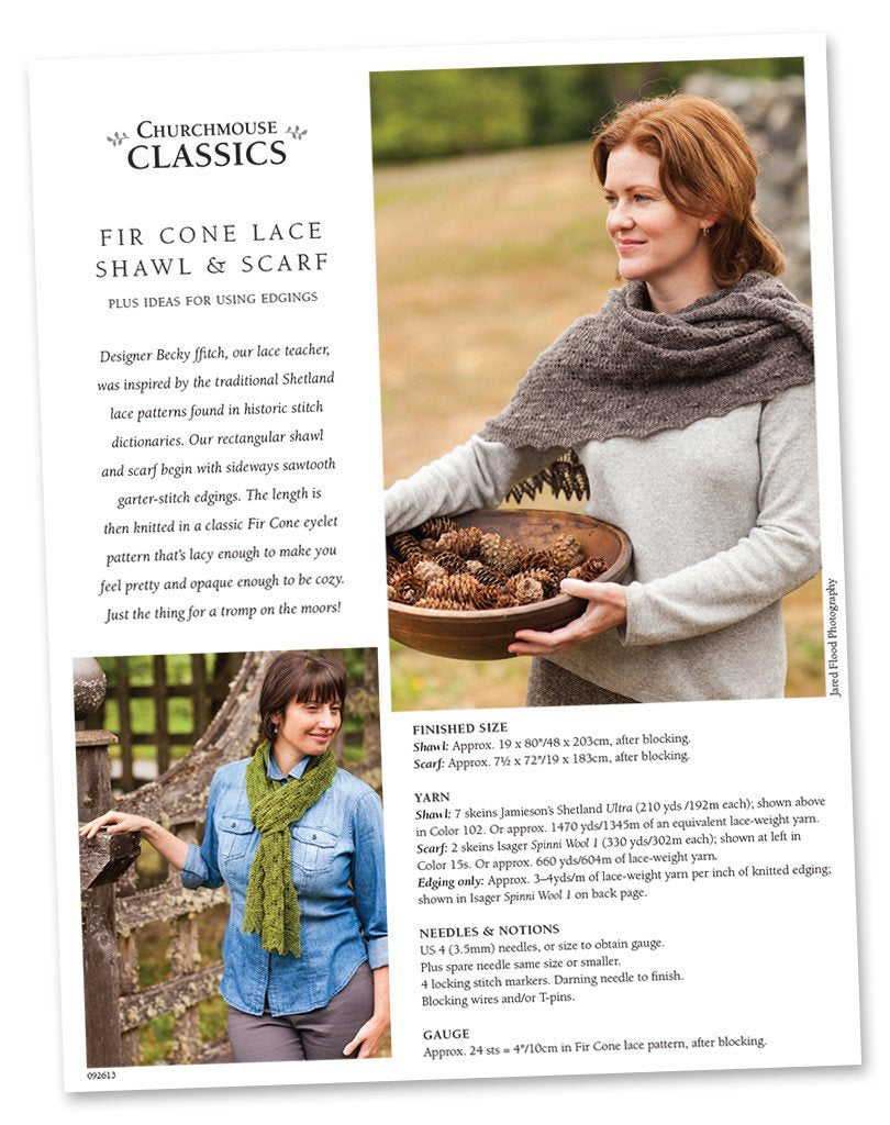 Fir Cone Lace Shawl & Scarf Pattern