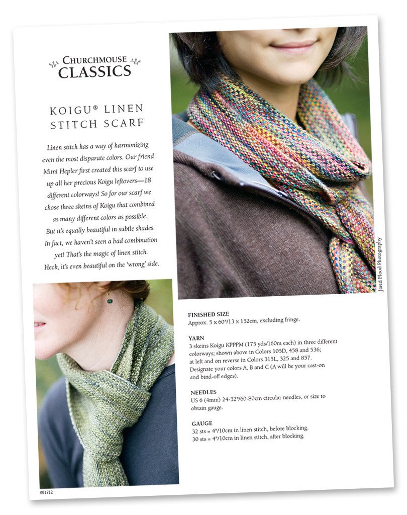 Koigu Linen Stitch Scarf Pattern