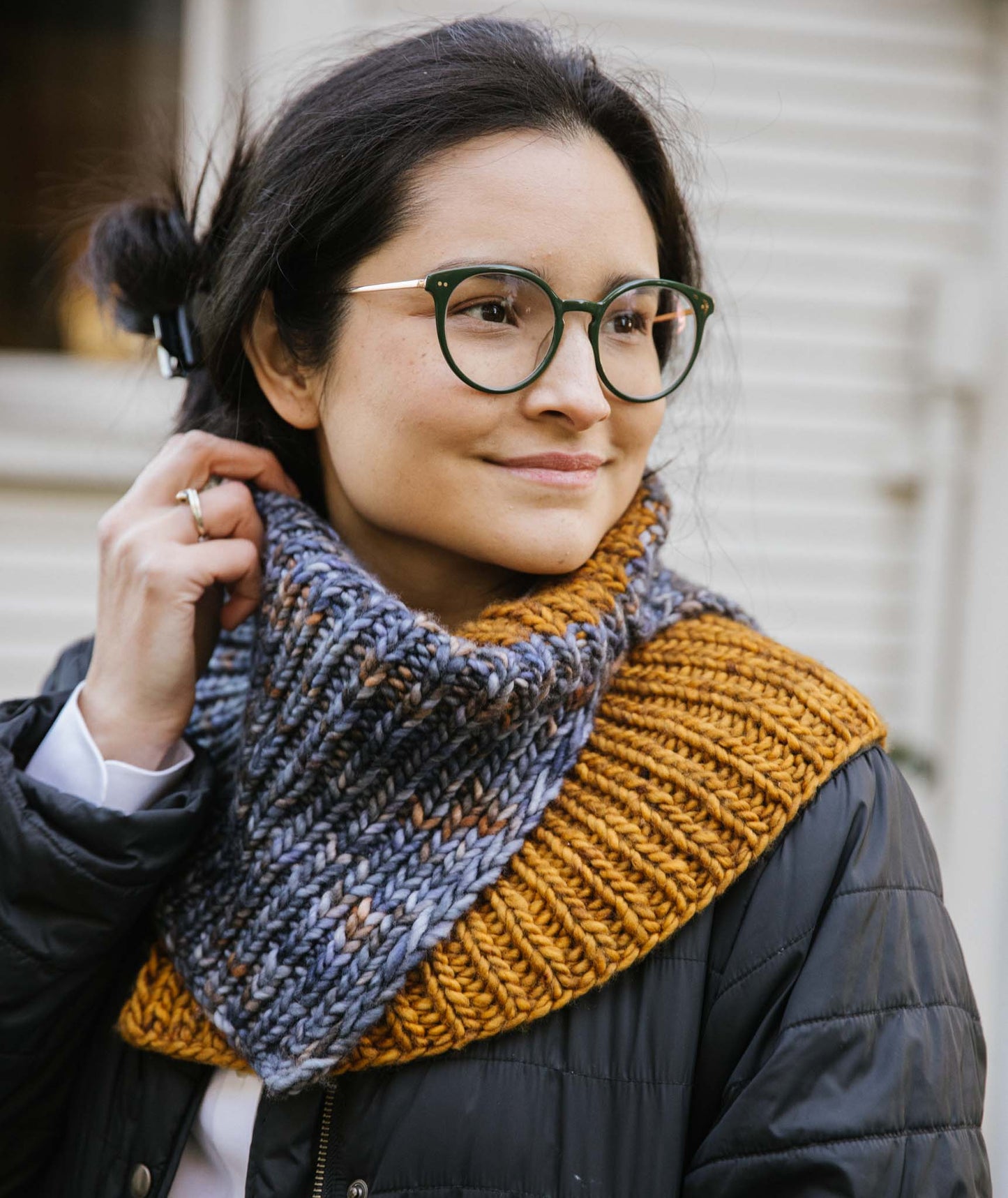 Double Split Color-Blocked Cowl Pattern